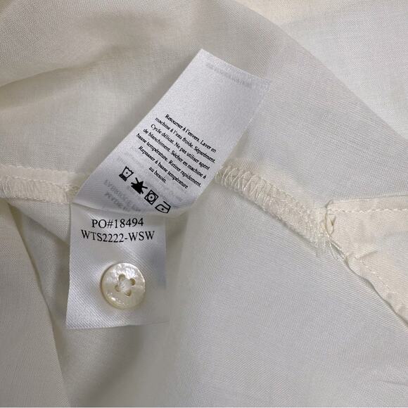 FAHERTY The Uptown Shirt Whisper Ivory Lightweight Organic Cotton Womens Sz M - Picture 14 of 15
